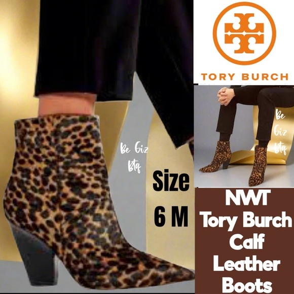 Tory Burch Shoes - Tory Burch Authentic Lila 90MM Ankle Bootie Calf Hair Barbados Leopard Size 6M